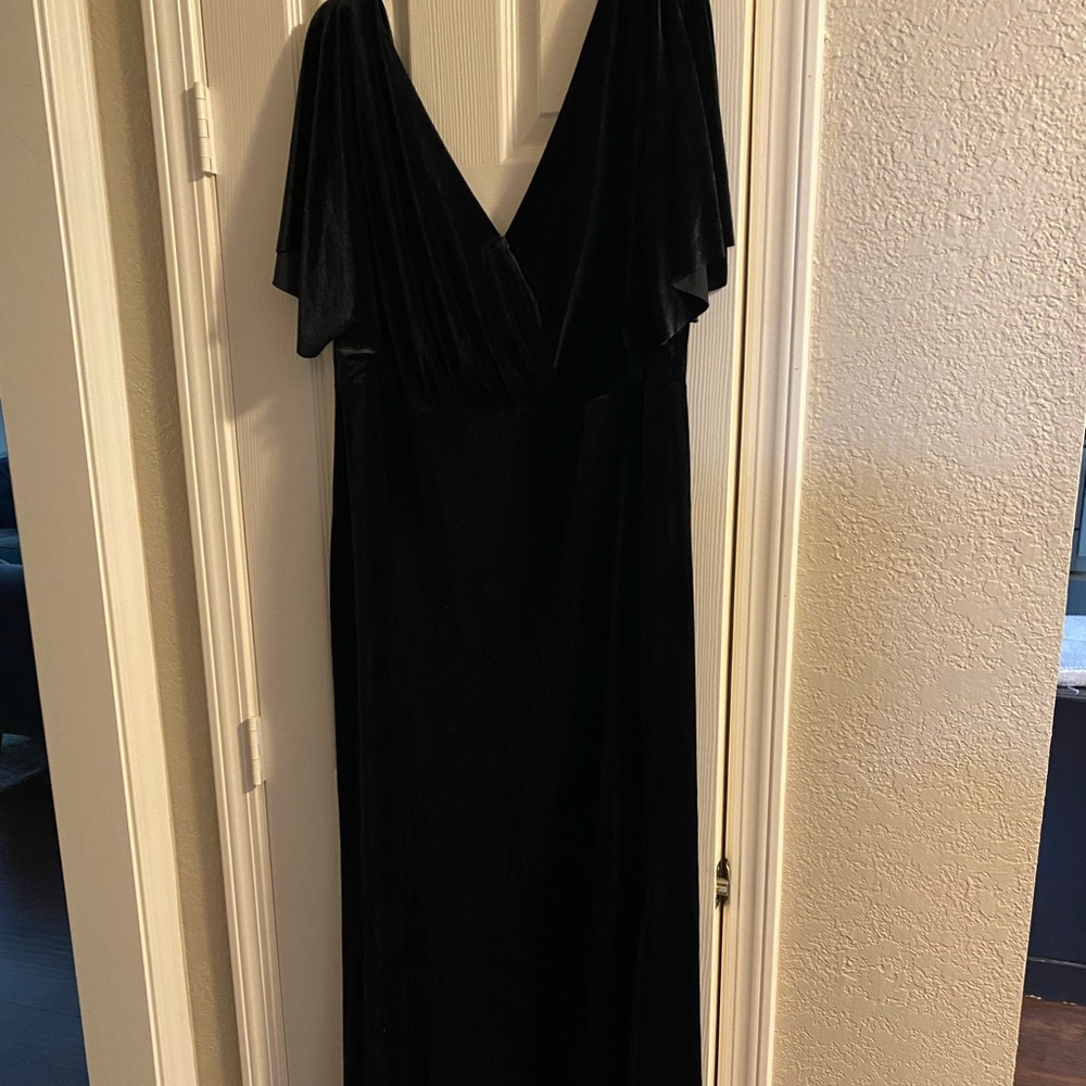 Jenny Yoo bridesmaids dress, Ellis, black velvet